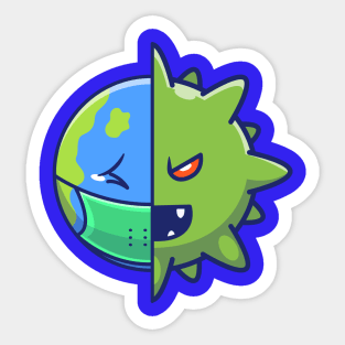 World Scare Corona Virus Cartoon (4) Sticker